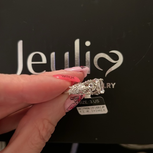 Jeulia Skeleton Sterling Silver Engagement Ring Size 3 - Picture 14 of 15